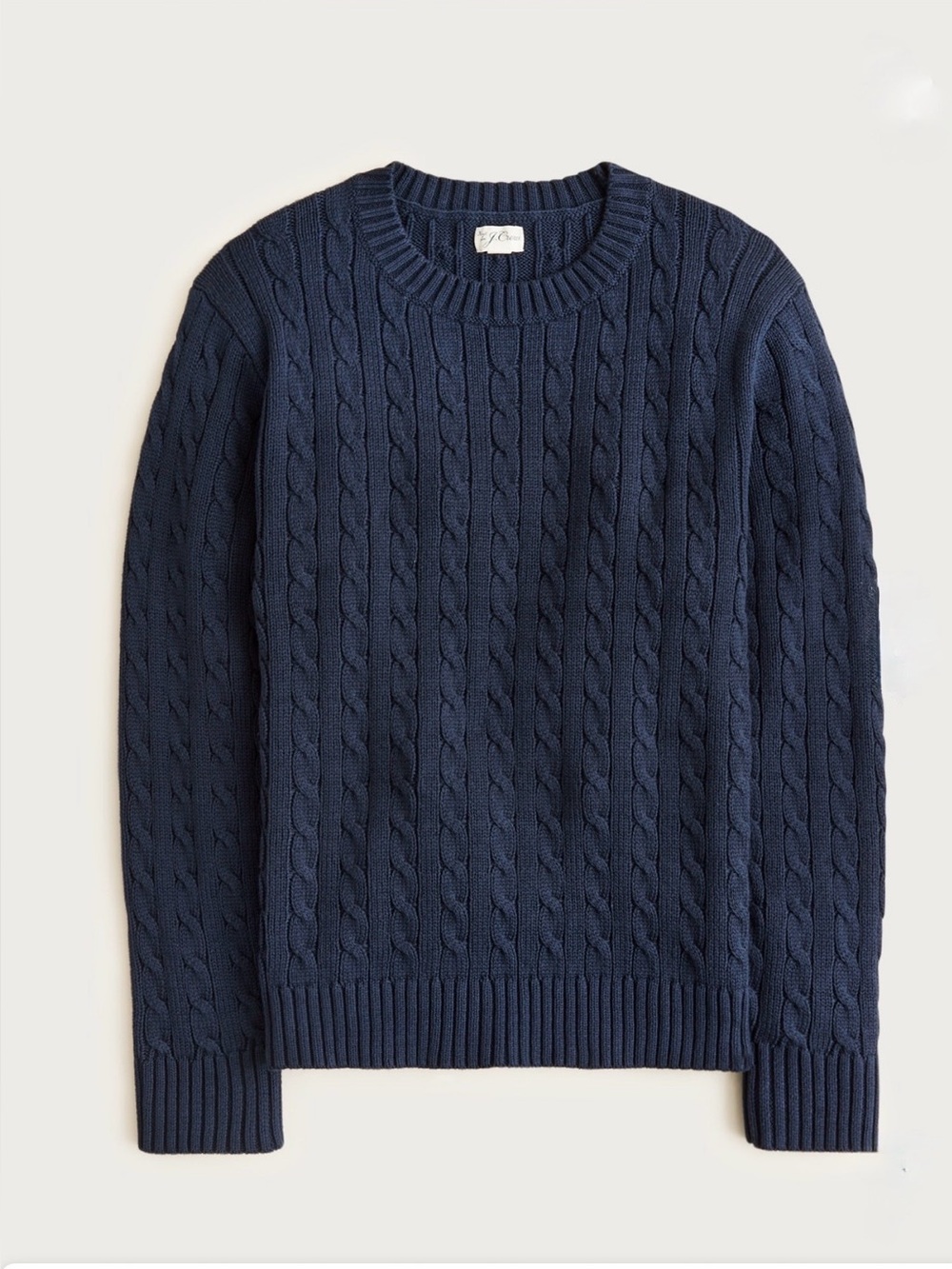NWT J.Crew Heritage Cotton Cable-Knit Sweater Darkest Indigo Navy XS